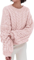 PRETTYGARDEN Cable Knit Oversized Sweater Women - Cozy Everyday
