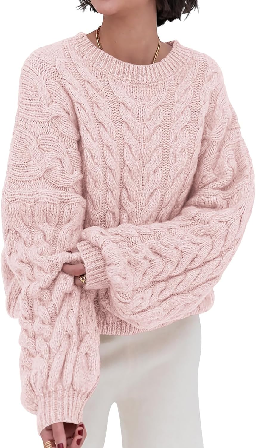 PRETTYGARDEN Womens Oversized Cable Knit Sweater for Fall 2025