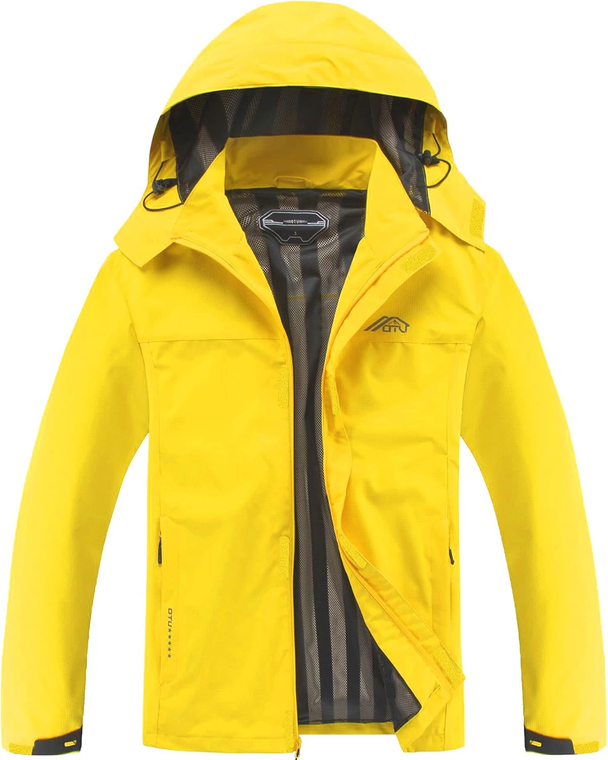 OTU Men's Lightweight Waterproof Hooded Rain Jacket for Outdoor