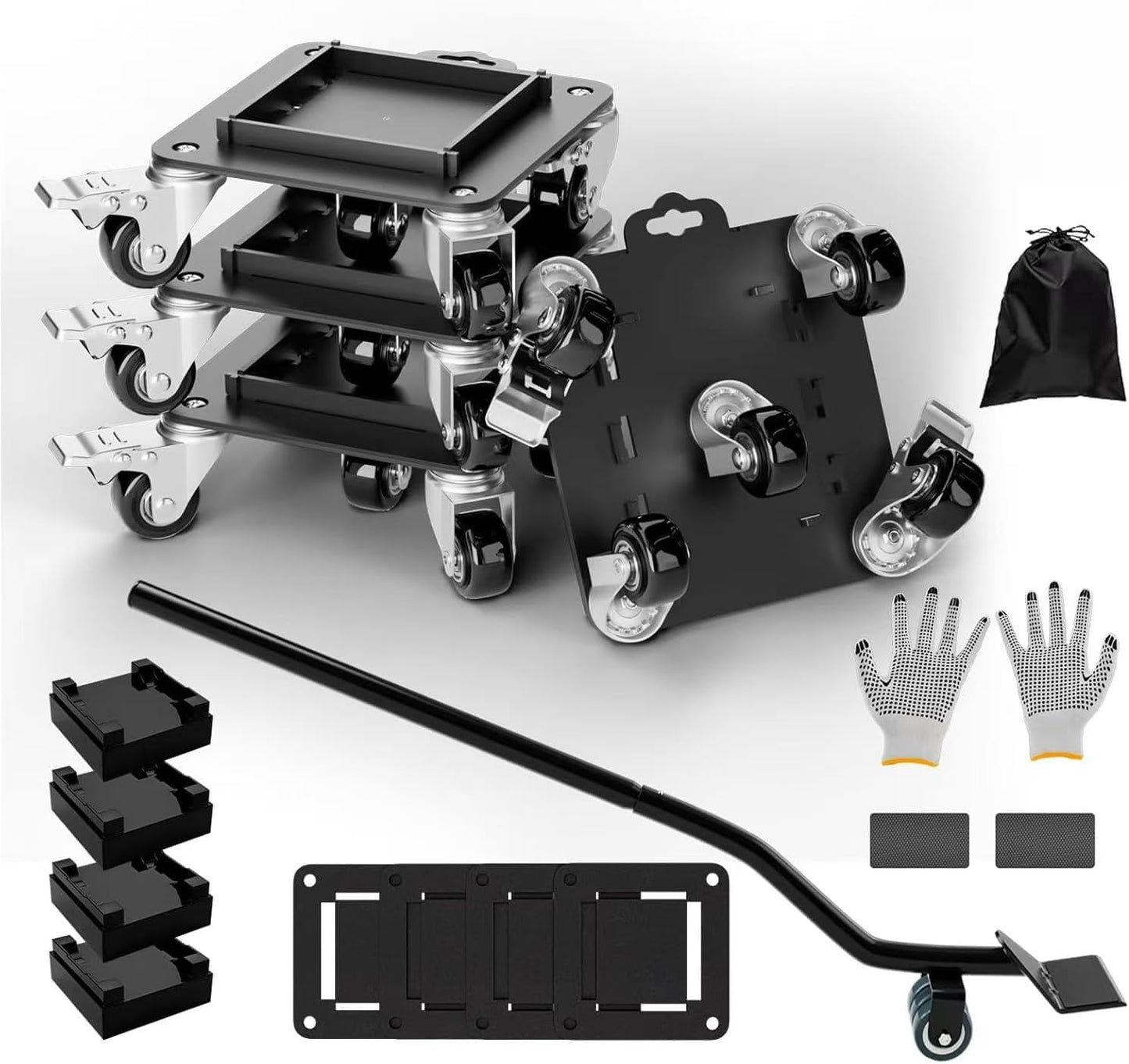 Heavy Duty Furniture Dolly with 5 Wheels and Removable Guards