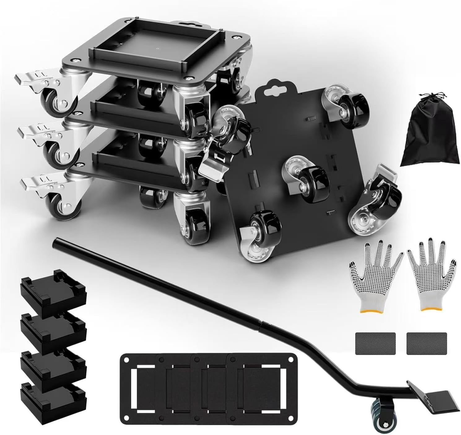 Heavy Duty Furniture Dolly with 5 Wheels and Removable Guards