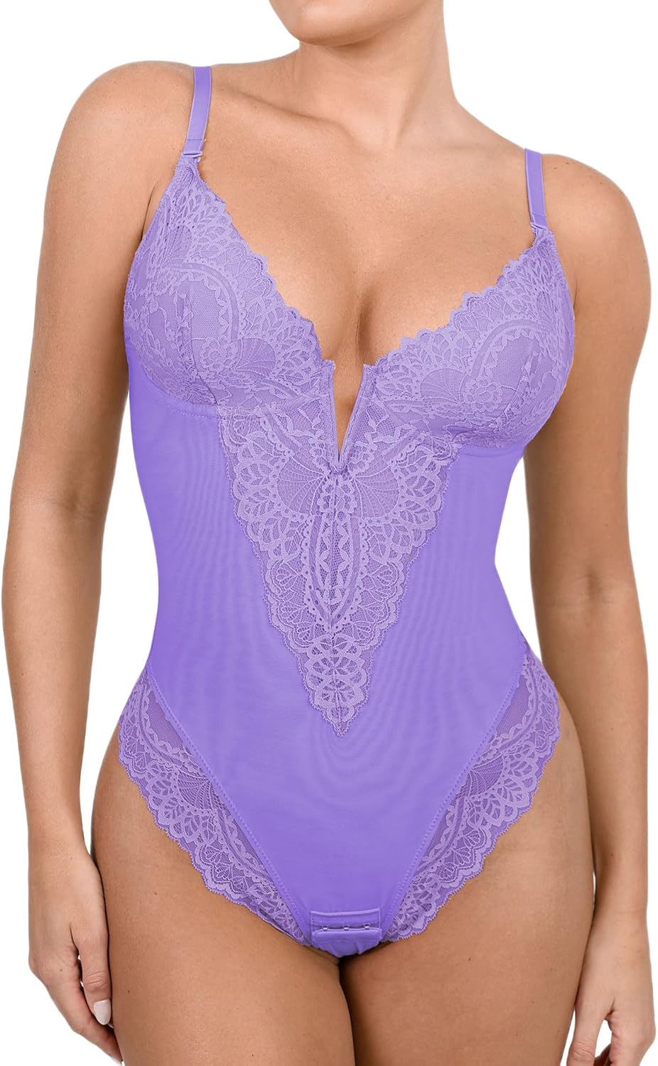 Popilush Shapewear Bodysuits for Women with Lace Corset Design