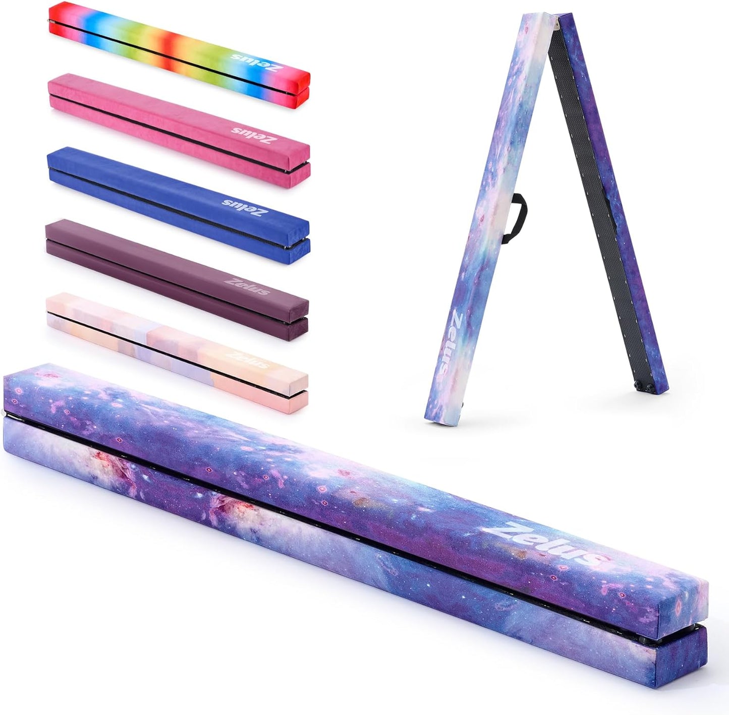 ZELUS 8ft Folding Gymnastics Balance Beam for Kids & Beginners