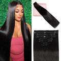 Clip in Hair Extensions Real Human Hair - Invisible Seamless Clip ins