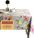 Table Cloth Rectangle 60 x 120 in Cotton Tablecloth - Elegant Jardin