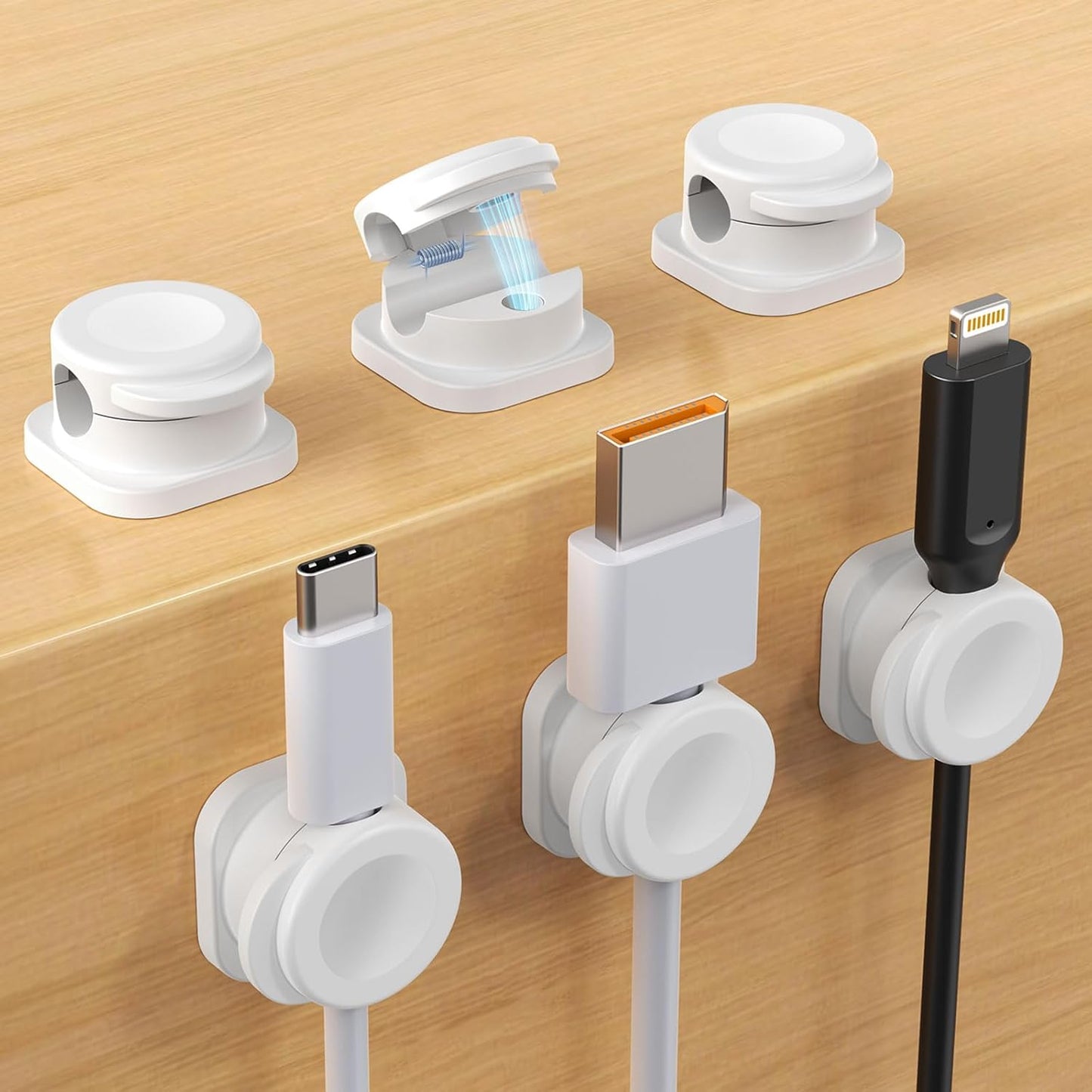 TIKIWIK Magnetic Cable Clips - Tidy Cords Instantly!