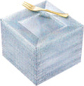 Clear Glitter Dessert Square Plates 100pcs - Sturdy Disposable