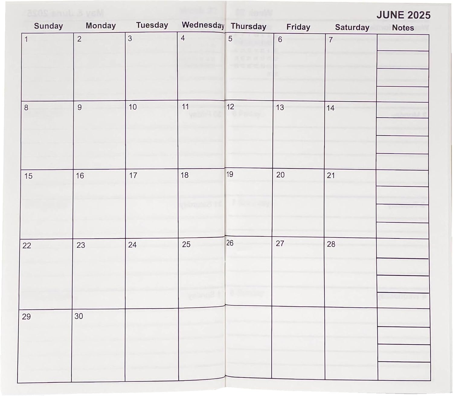 2025-2026 Weekly & Monthly Calendar TN Inserts by UNIQUE HM&LN