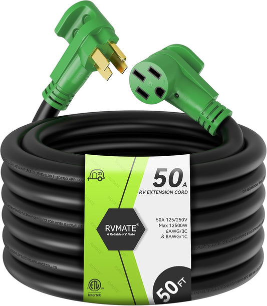 RVMATE 50 Amp 50 Feet RV Extension Cord with LED Indicator