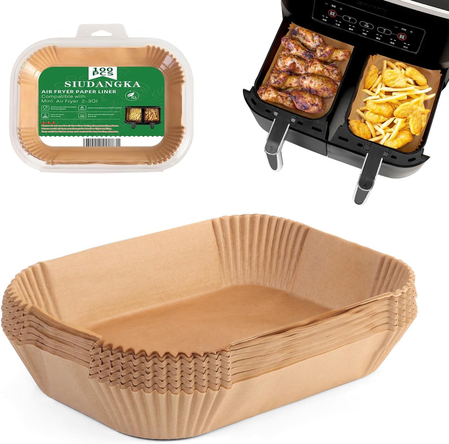 Ninja/COSORI Air Fryer Liners - 100 Parchment Sheets
