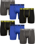 AND1 Mens Boxer Briefs 6 Pack - Breathable Stretch Performance Men's