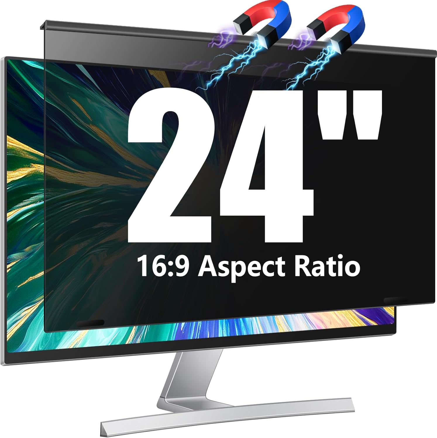 Magnetic Computer Privacy Screen Filter 24 Inch for Monitors