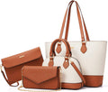 4PCS Women Fashion Handbags Purses Wallet Shoulder Bags Set