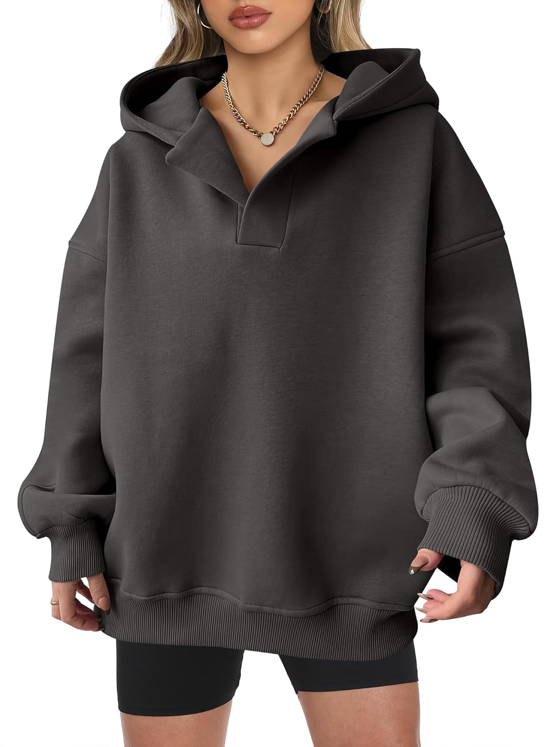 Oversized Hoodies for Women - Trendy V Neck Sweatshirts