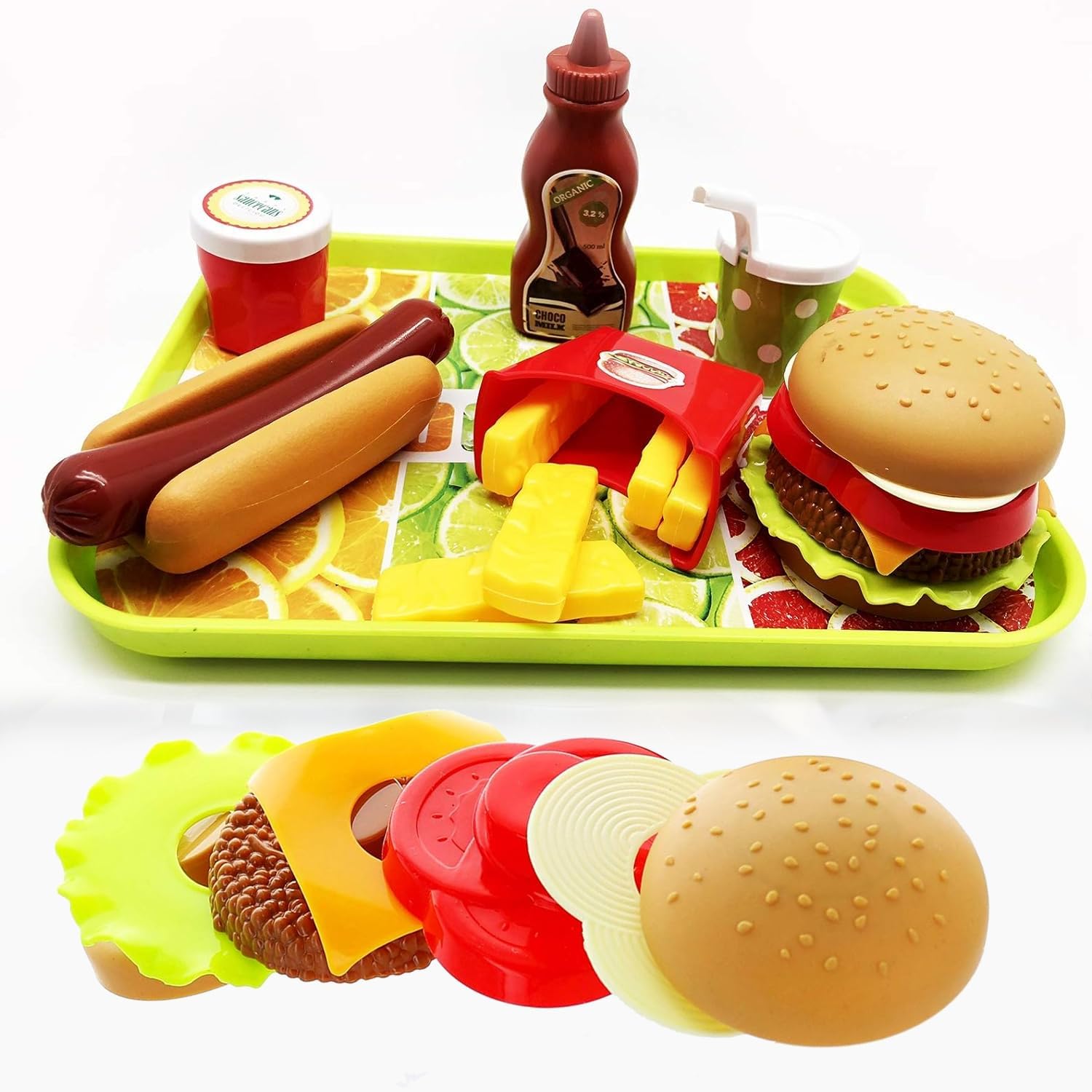 Kids Cooking Play Set - Burger & Hot Dog Fun!