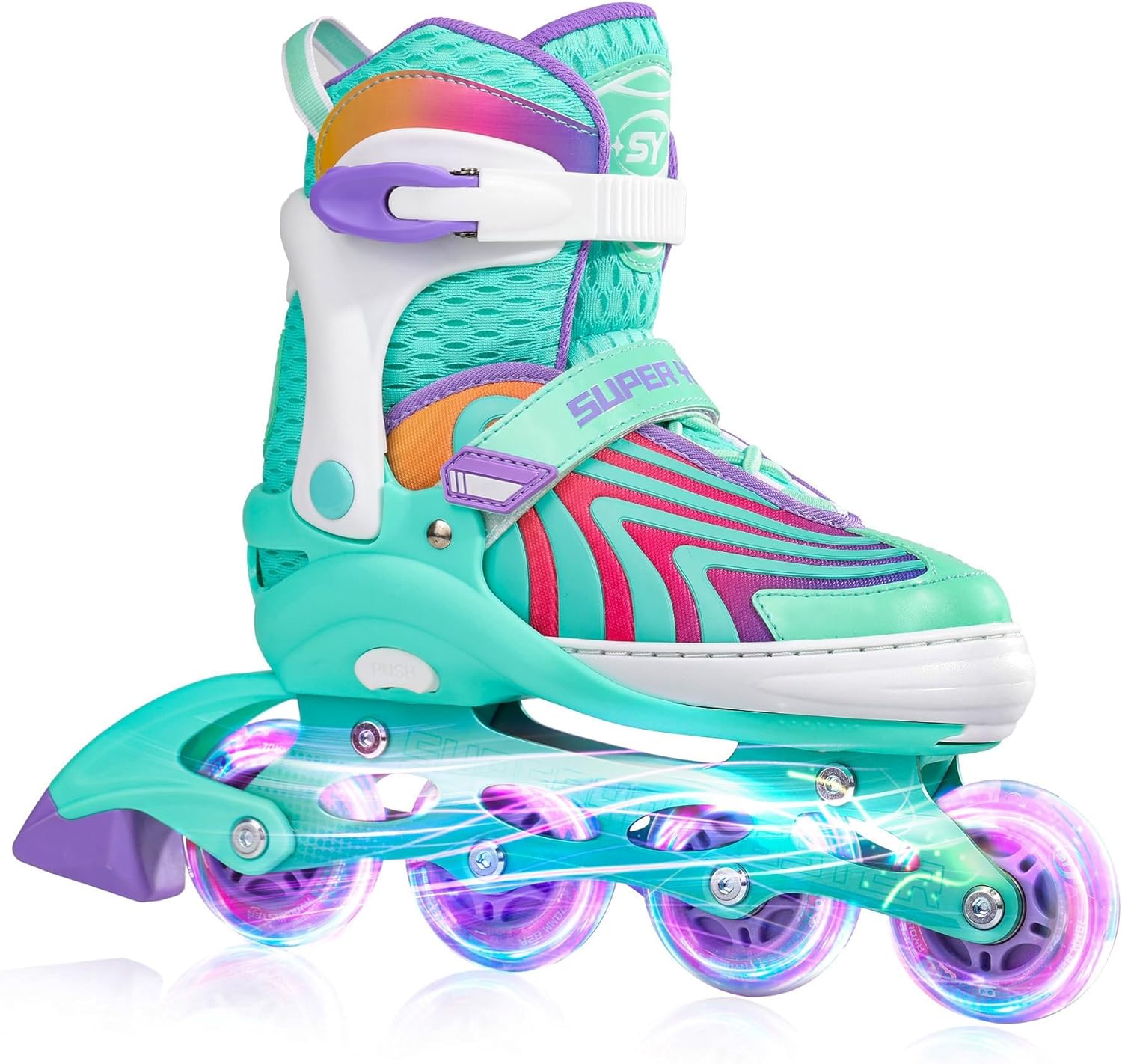 Adjustable Light Up Roller Skates for Kids Ages 4-12