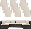 12Pcs Stretch Patio Cushion Covers Replacement Set - Washable Beige