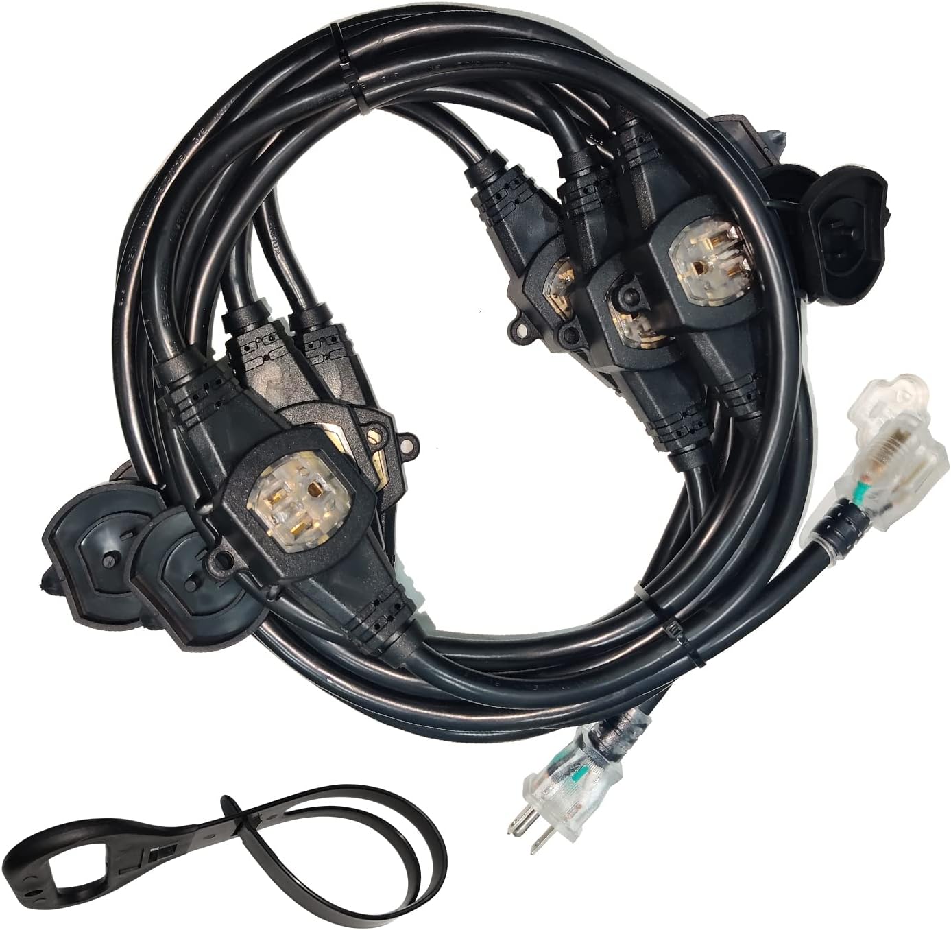 25Ft Power Extension Cord - Heavy Duty 12 Gauge 7 Outlet