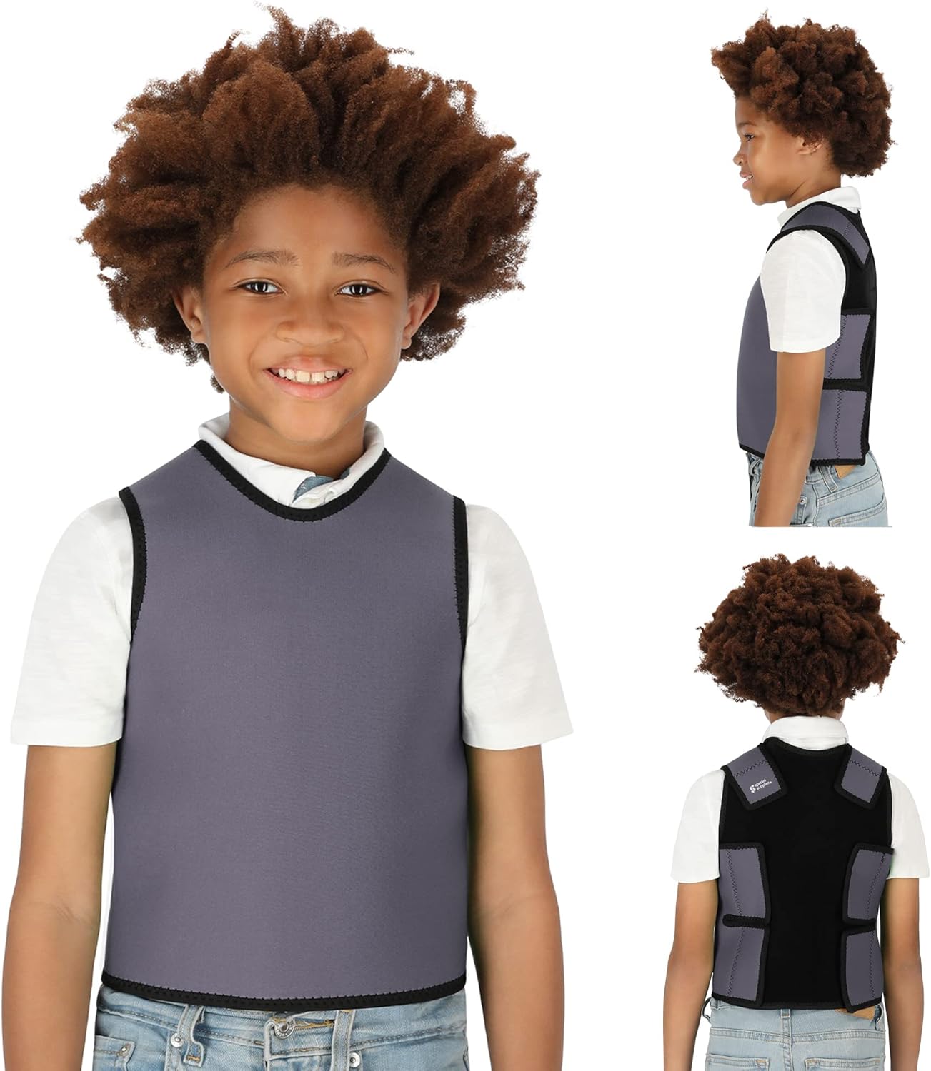 Sensory Compression Vest for Deep Pressure Comfort in Grey
