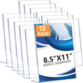 12 Pack Acrylic Sign Holder 8.5 x 11 for Tabletop Displays