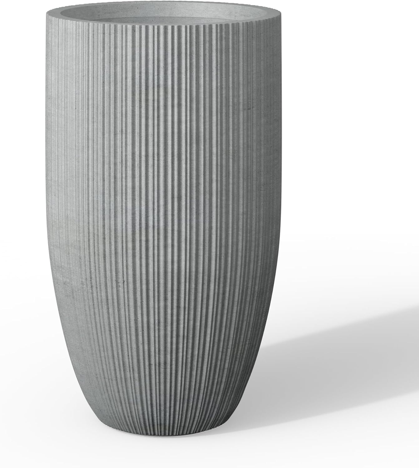 Kante 24 Inch Tall Round Concrete Planter for Home