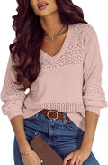 SHEWIN Women's Lightweight Crochet Sweater for Casual Everyday Style