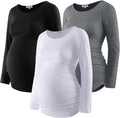 GINKANA Women's Maternity Baseball Crew Neck Raglan Sleeve T-Shirt