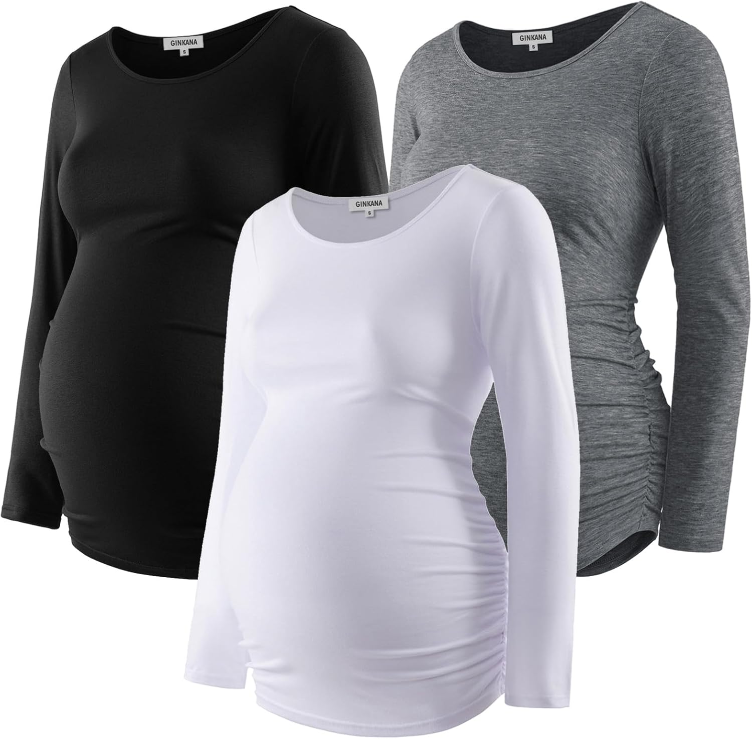 Women's Baseball Crew Neck Flower Raglan Sleeve Maternity Top