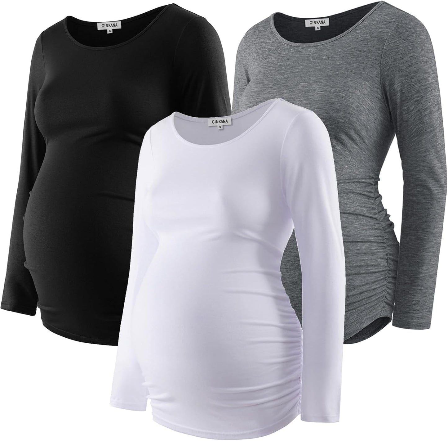 Women's Baseball Crew Neck Flower Raglan Sleeve Maternity Top