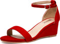 Wedge Sandals Heels for Women Dress Shoes with Ankle Strap - Sparkle