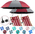 2 Pack Clamp-On Beach Umbrella for Chairs - UPF50+ Sun Shade