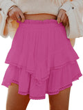 Flowy Shorts for Women High Waist Ruffle Tiered Skorts - Built-In