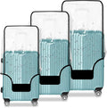 Thicken Clear PVC 3 PCS Luggage Cover Set for 20 24 28 in - Durable