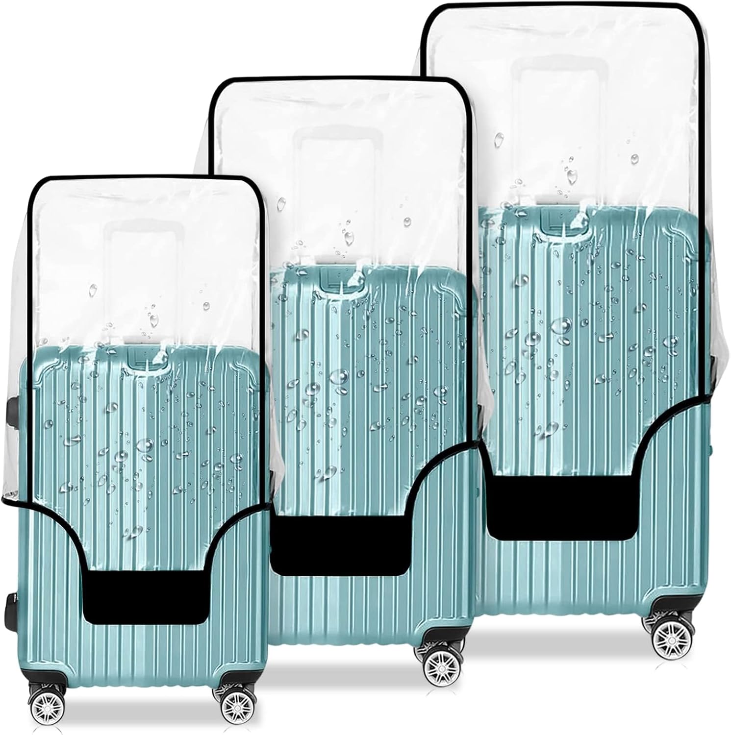 3 PCS Thicken Clear PVC Luggage Cover Protectors for Travel