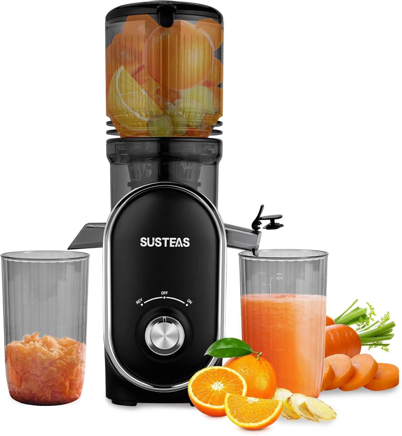 SUSTEAS Cold Press Juicer with 5.3in Feed Chute and High Yield