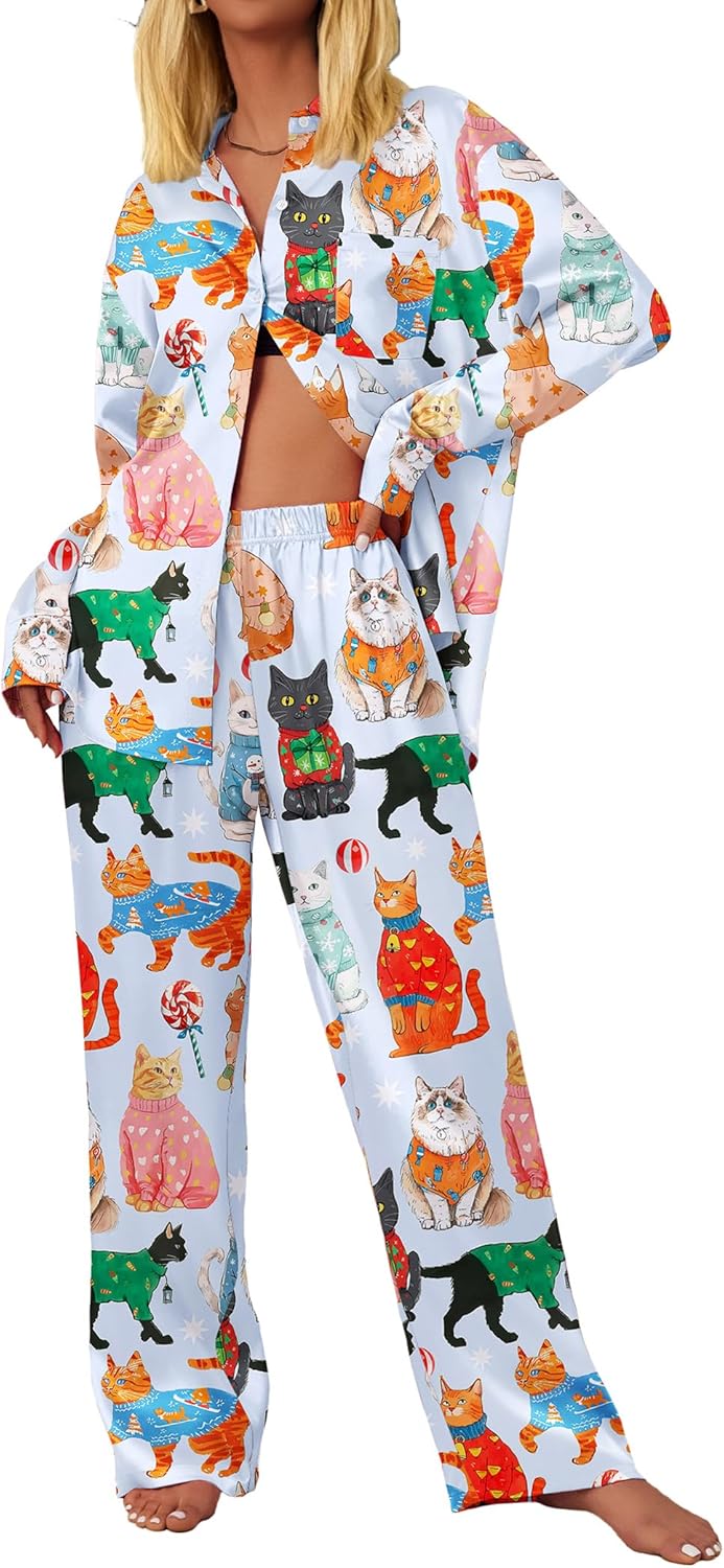 Ekouaer Womens Satin Silky Pajama Set for Ultimate Comfort