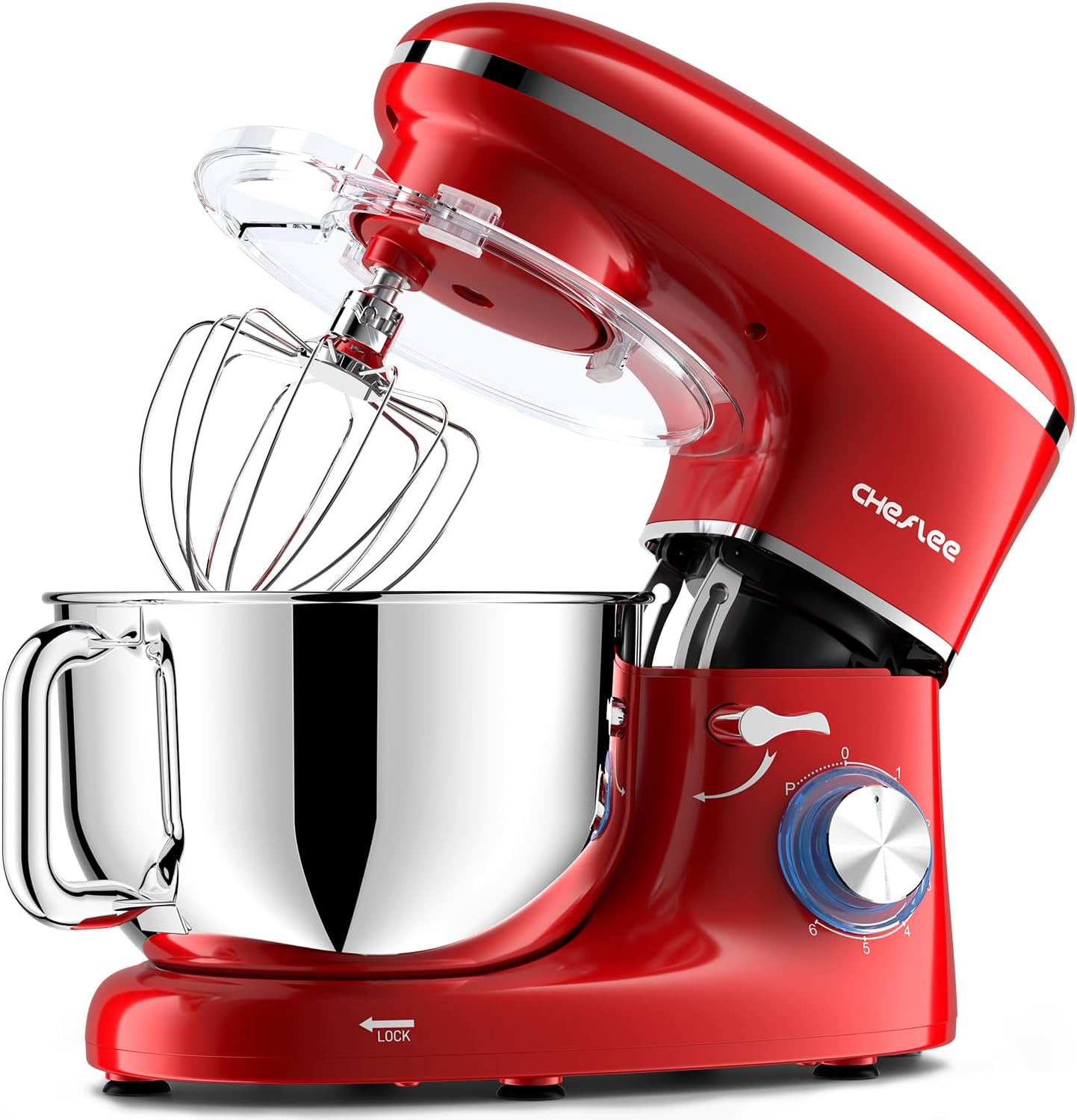CHeflee Stand Mixer with 6.5QT Bowl and 6 Speed Settings