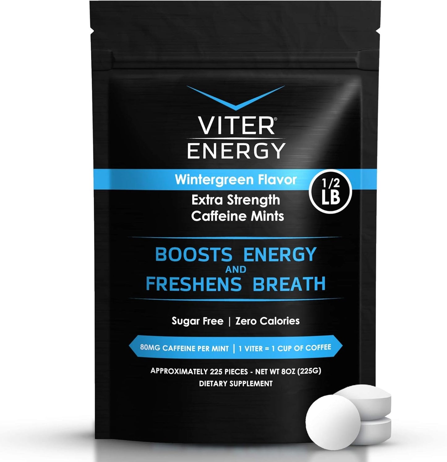 Viter Energy Extra Strength Caffeinated Mints for Quick Boost