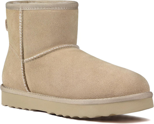 KIDMI Women's Classic Genuine Suede Mini Boots for Winter Fun