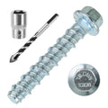 1/2 x 3 Concrete Screws 25pcs Drill Kit - Anchor Masonry Securely