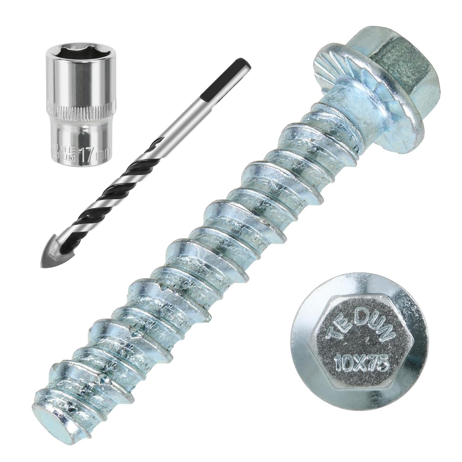 1/2 x 3 Concrete Screws Set for Heavy-Duty Anchoring Needs