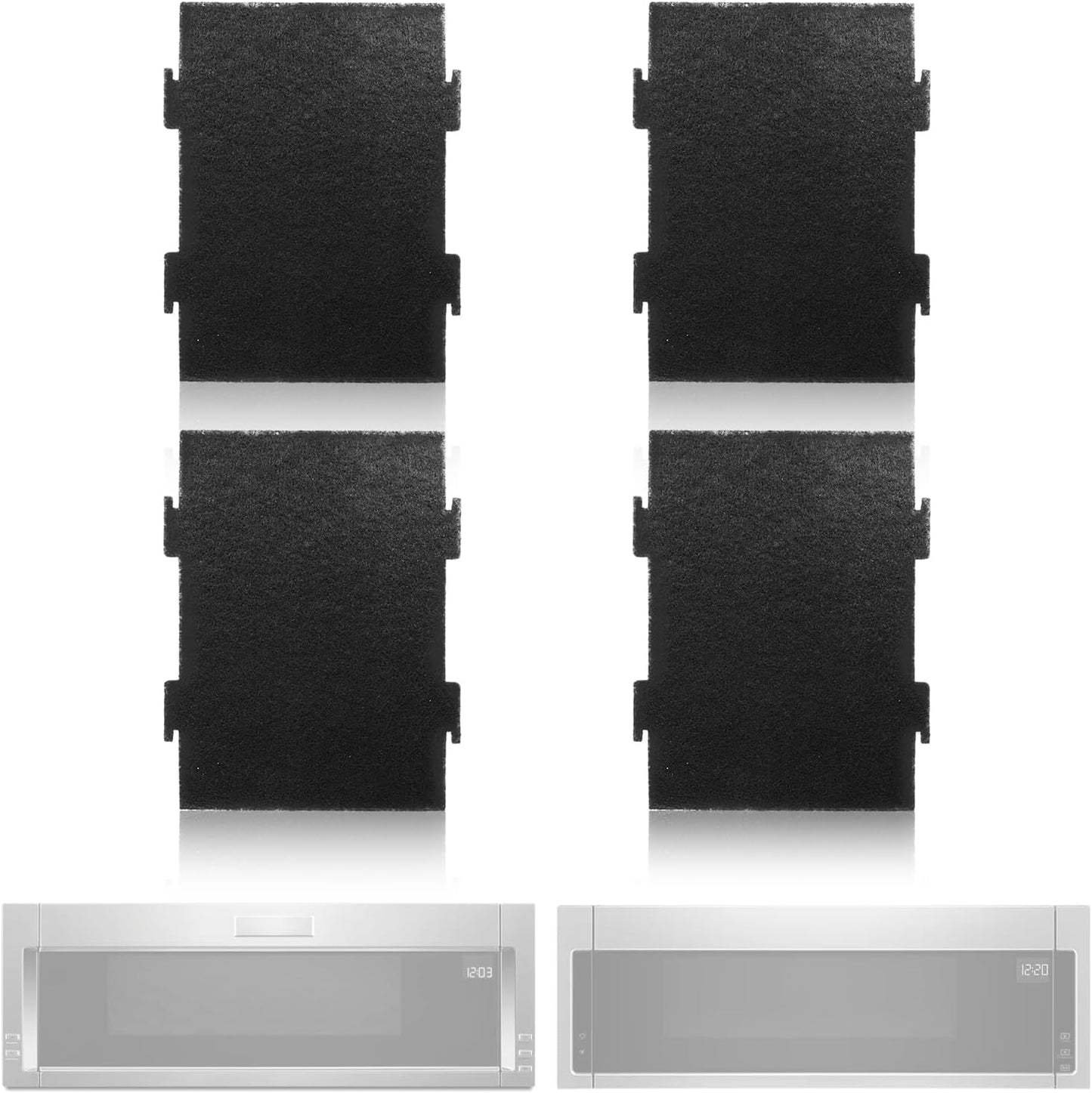 4PCS Microwave Charcoal Filters - Whirlpool Kitchen Aid Compatible