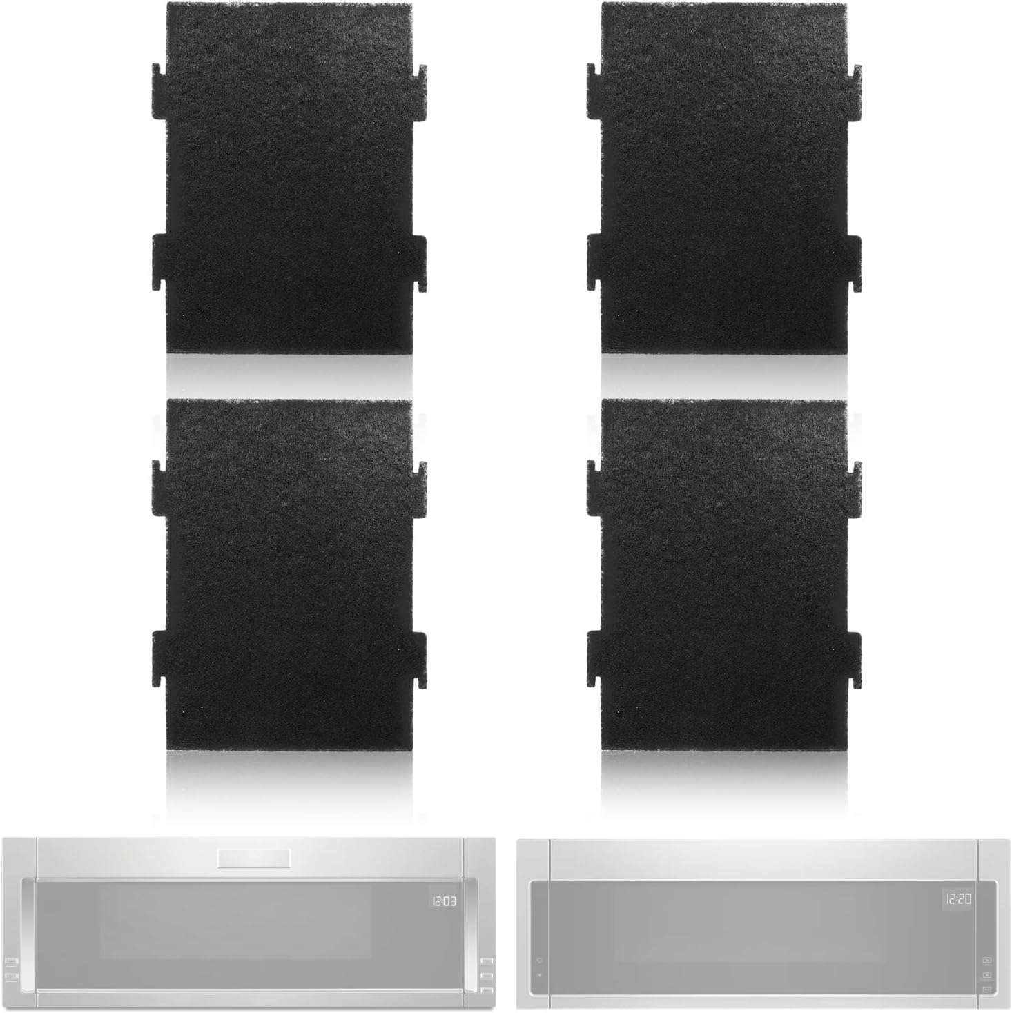 4PCS Microwave Charcoal Filters - Whirlpool Kitchen Aid Compatible