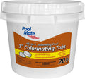 Pool Mate 3 in Chlorine Tablets 20 lb - AllIn1 Pool Care