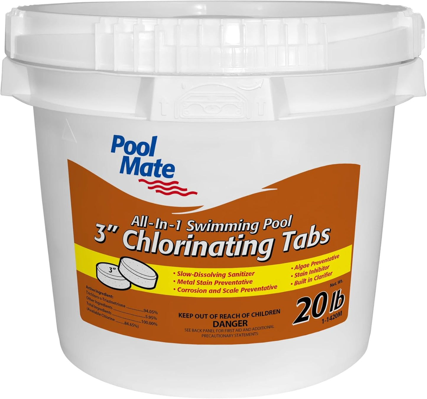 Pool Mate 20-Pounds All-In-1 Swimming Pool Chlorinating Tabs