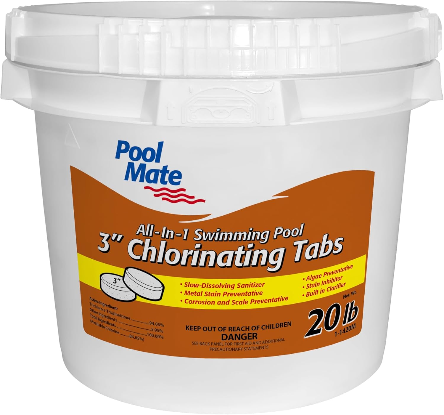 Pool Mate 20-Pounds All-In-1 Swimming Pool Chlorinating Tabs