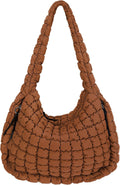 Juoxeepy Quilted Tote Bag: Large Carryall Puffer Shoulder Bag