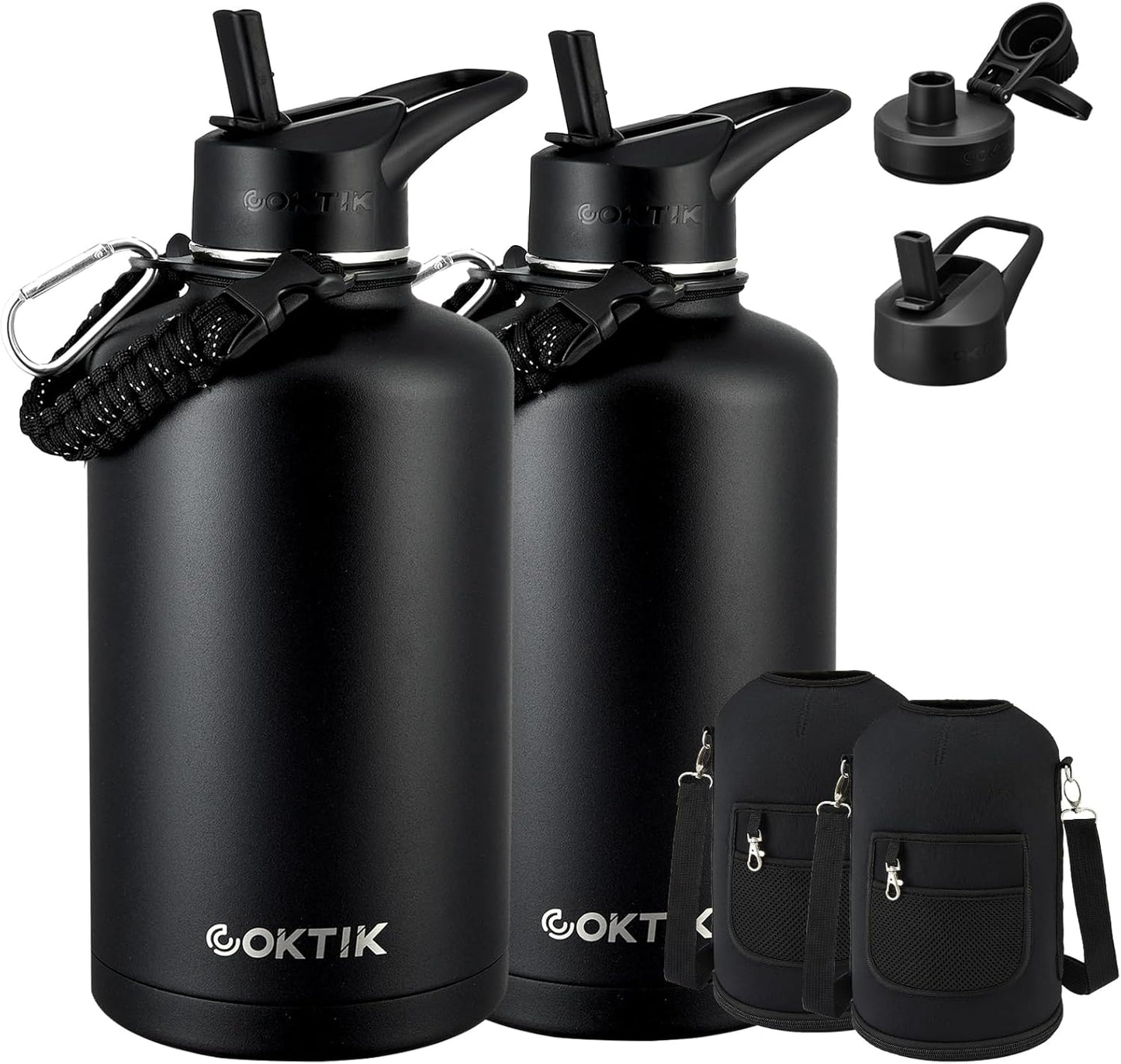 COKTIK 84oz Water Bottle with Straw - Triple Insulated Flask