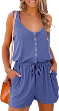 PRETTYGARDEN Women's Summer Casual Shorts Jumpsuit with Pockets