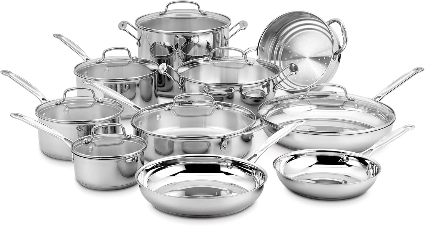 Cuisinart 17-Piece Cookware Set for Professional Cooking